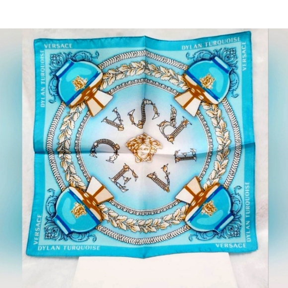 Versace Accessories - VERSACE Dylan Turquoise Scarf